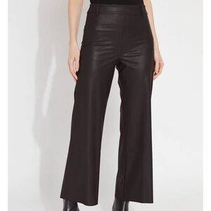 Lýsse Brown Cropped Vegan Leather Pants | 360° Smoothing Waistband